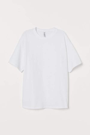 Wide-cut Cotton T-shirt - White
