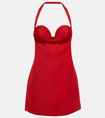 Halterneck Virgin Wool Minidress in Red - Magda Butrym | Mytheresa