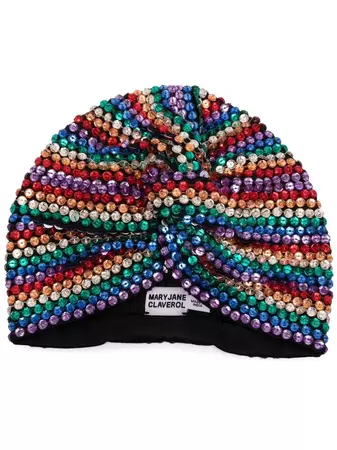 MaryJane Claverol Rainbow crystal-embellishment Turban - Farfetch