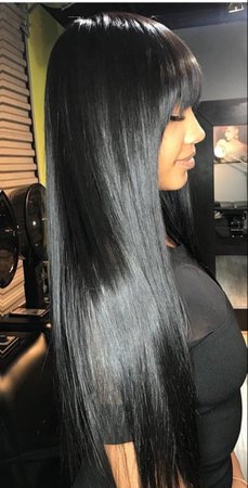 (17) Pinterest - Hairspiration! Want this look? Shop Rated Bougie Hair Co. One of our many #8A #hair #extensi | Straight Hairstyles Sew in Weave for Black Women