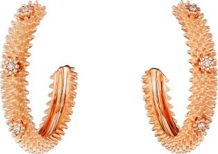 CRB8301248 - Cactus de Cartier earrings - Pink gold, diamonds - Cartier