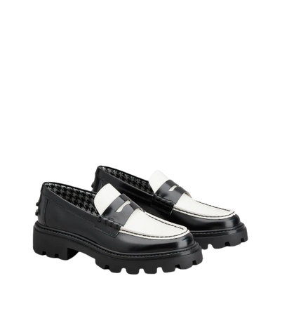Tod's - Loafers in Leather Black, white