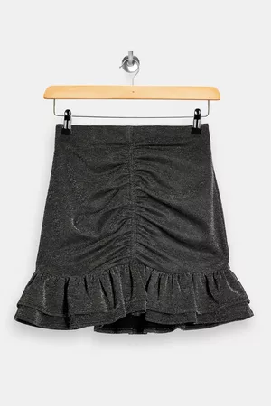 Silver Ponte Ruched Mini Skirt | Topshop