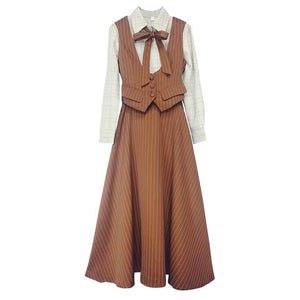 Vintage 50s Academia Blouse Vest Skirt Set – Retro Fairy