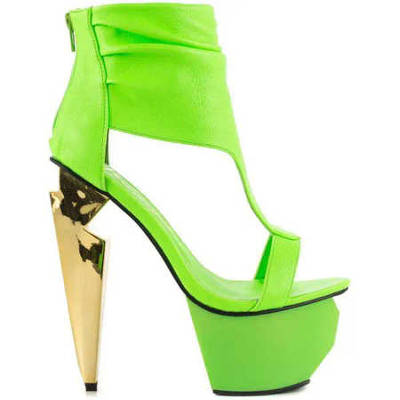 Neon Green Platform Heels
