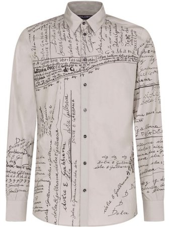 Dolce & Gabbana writing-print Buttoned Shirt - Farfetch