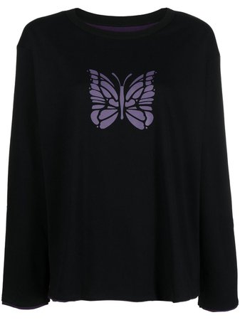Needles Butterfly-print long-sleeve T-shirt - Farfetch