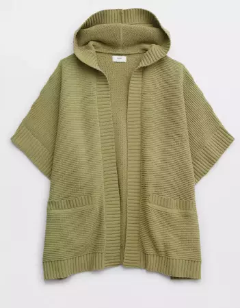 Aerie Hooded Sweater Poncho