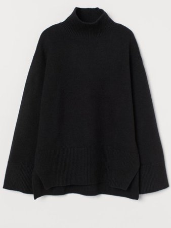 H&M Oversized Turtleneck Sweater (Black)