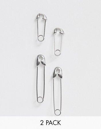 Asos Design Safety pin style earrings