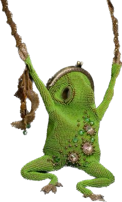 beaded pendant frog purse by julia turova