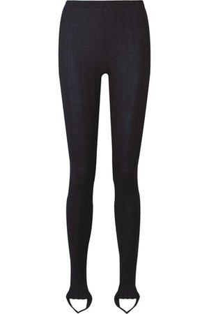 Helmut Lang | Ribbed wool-blend stirrup leggings | NET-A-PORTER.COM