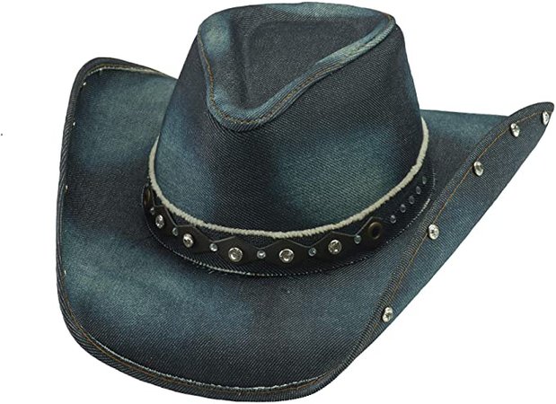 *clipped by @luci-her* Bullhide Better Than Yesterday Denim Western Hat 2792 at Amazon Men’s Clothing store