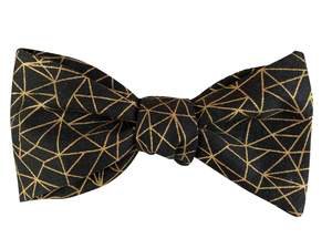 Black and gold geometric bowtie