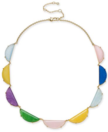 kate spade new york Gold-Tone Stone Half-Circle Collar Necklace, 16" + 3" extender & Reviews - Fashion Jewelry - Jewelry & Watches - Macy's