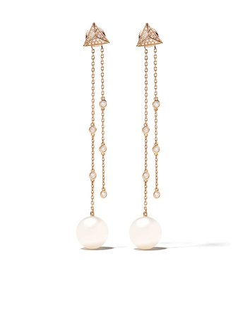 Yoko London 18Kt Rose Gold Novus South Sea Pearl And Diamond Earrings | Farfetch.com