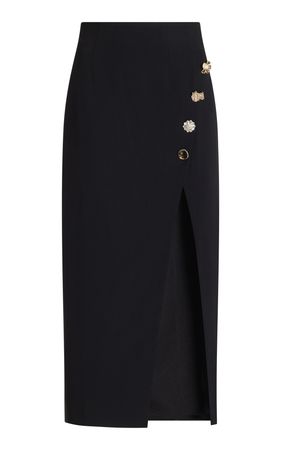 Embellished Crepe Midi Skirt By Self Portrait | Moda Operandi