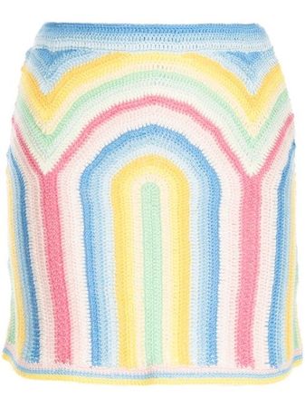 Casablanca Rainbow Crochet Mini Skirt - Farfetch