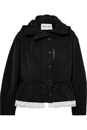Sandy Liang | Cosmo lace-trimmed canvas parka | NET-A-PORTER.COM
