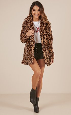 Thats The Trouble Coat In Leopard Print | Showpo
