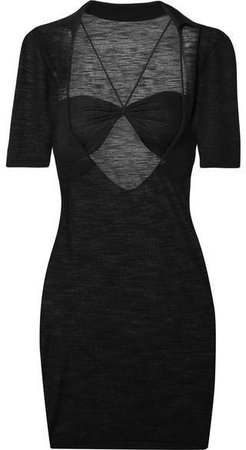 Piana Cutout Knitted Mini Dress - Black