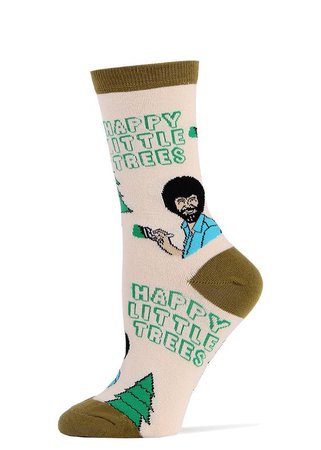 Bob Ross Socks for Women | Happy Little Trees Socks with Bob Ross - ModSock