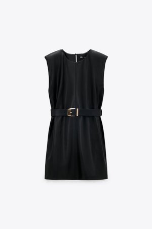 SHOULDER PAD DRESS WITH FAUX LEATHER BELT | ZARA United States