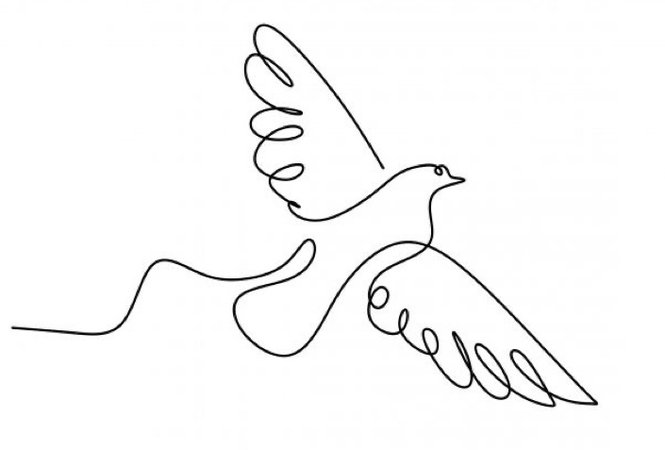 Bird Line Art Drawing (MJ REPRESENTATIVE ANIMAL)