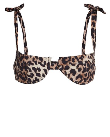 GANNI | Recycled Leopard Bikini Top | INTERMIX®