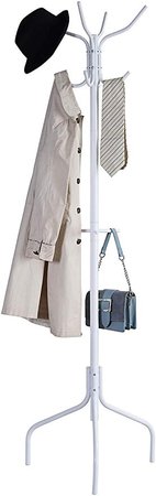 Amazon.com: SunnyPoint Standing Metal Coat Rack Hat Hanger 11 Hook for Jacket, Purse, Scarf Rack, Free Standing (White): Office Products