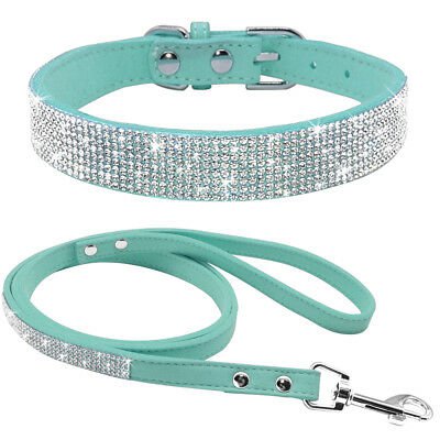 Bling Rhinestone Dog Collars and Leash set for Small Medium Dogs Puppy Chihuahua | eBay