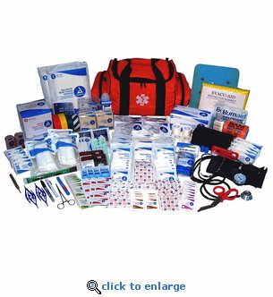 Professional EMT First Responder Medical Kit - 568 Pieces - Orange Bag - Medical Trauma Kits