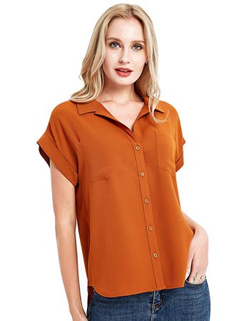 Amazon.com: Basic Model Women Sleeveless Shirts Chiffon Button Down V Neck Blouses Office Work Tops(Yellowgreen,L): Clothing