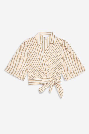 Stripe Wrap Blouse - Shirts & Blouses - Clothing - Topshop USA