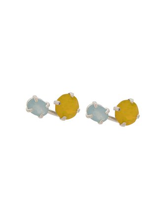 Wouters & Hendrix Yellow Opal Crystal And Aquamarine Earrings Ss20 | Farfetch.com