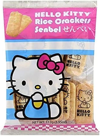 Amazon.com: Hello Kitty Senbei Rice Crackers 112g (3.95oz) - Snacks, Rice Cracker, Cookies, Great Snacks on the go, for adults, Children, Party Favors, Birthday Gifts and School. (HK Rice Cracker Senbei, Pack of 2)