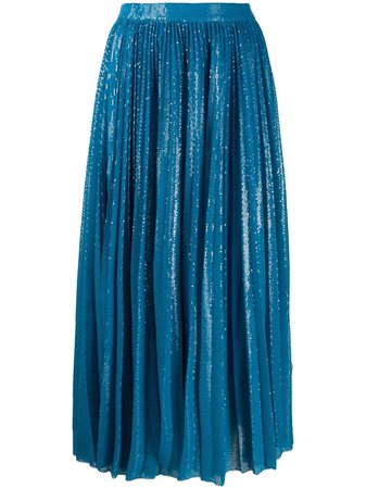 Msgm Sequin Embellished Pleated Skirt