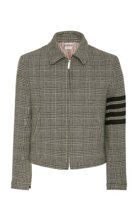 Thom Browne Striped Checked Wool-Crepe Jacket