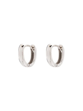 Marla Aaron 18kt White Gold Base Hoop Earrings - Farfetch