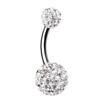 Multi Paved Crystal Clear Belly Button Ring – The Belly Ring Shop