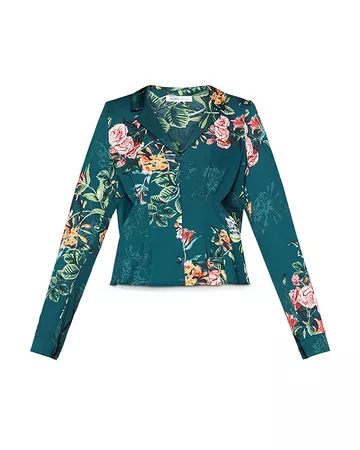 BCBGENERATION Floral Pintuck Blouse | Bloomingdale's green