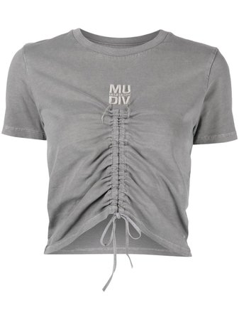 Musium Div. Ruched logo-embroidered T-shirt - Farfetch