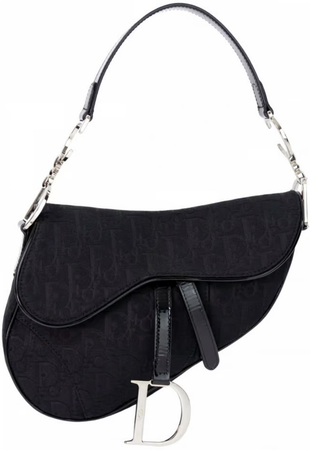 Dior Silver Saddle Black Bag