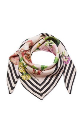 Flori Printed Silk Scarf by Dolce & Gabbana | Moda Operandi
