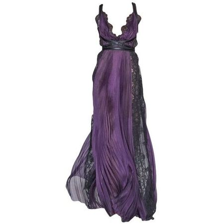 Marchesa Purple gown with black lace