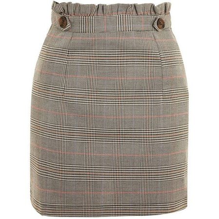 Topshop Frill Checkered Mini Skirt