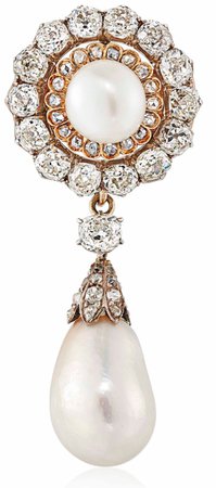 pearl diamond brooch