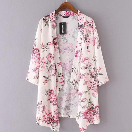 Hot Sale Summer Women Tops Beachwear Kimono Cardigans Floral Print Chi – Easy Pickins Store