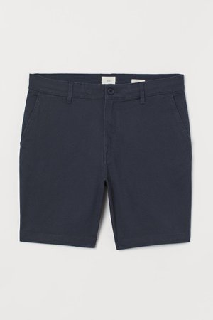 Cotton Chino Shorts - Navy blue - Men | H&M AU