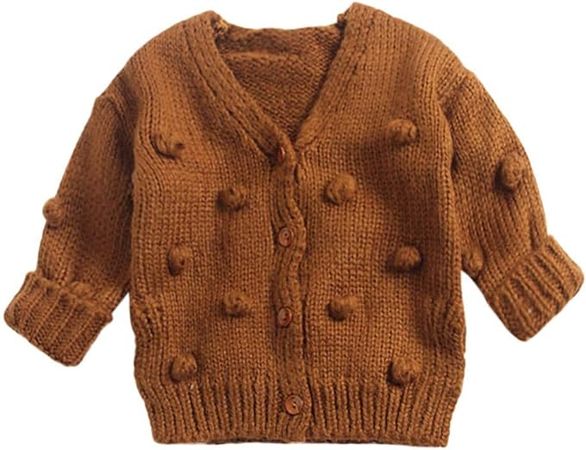Amazon.com: Toddler Newborn Baby Boys Girls Pompoms Soft Cardigan Sweater Kids Warm Knitted Pullover Tops Winter Clothes (Brown, 3-4T(90)): Clothing, Shoes & Jewelry